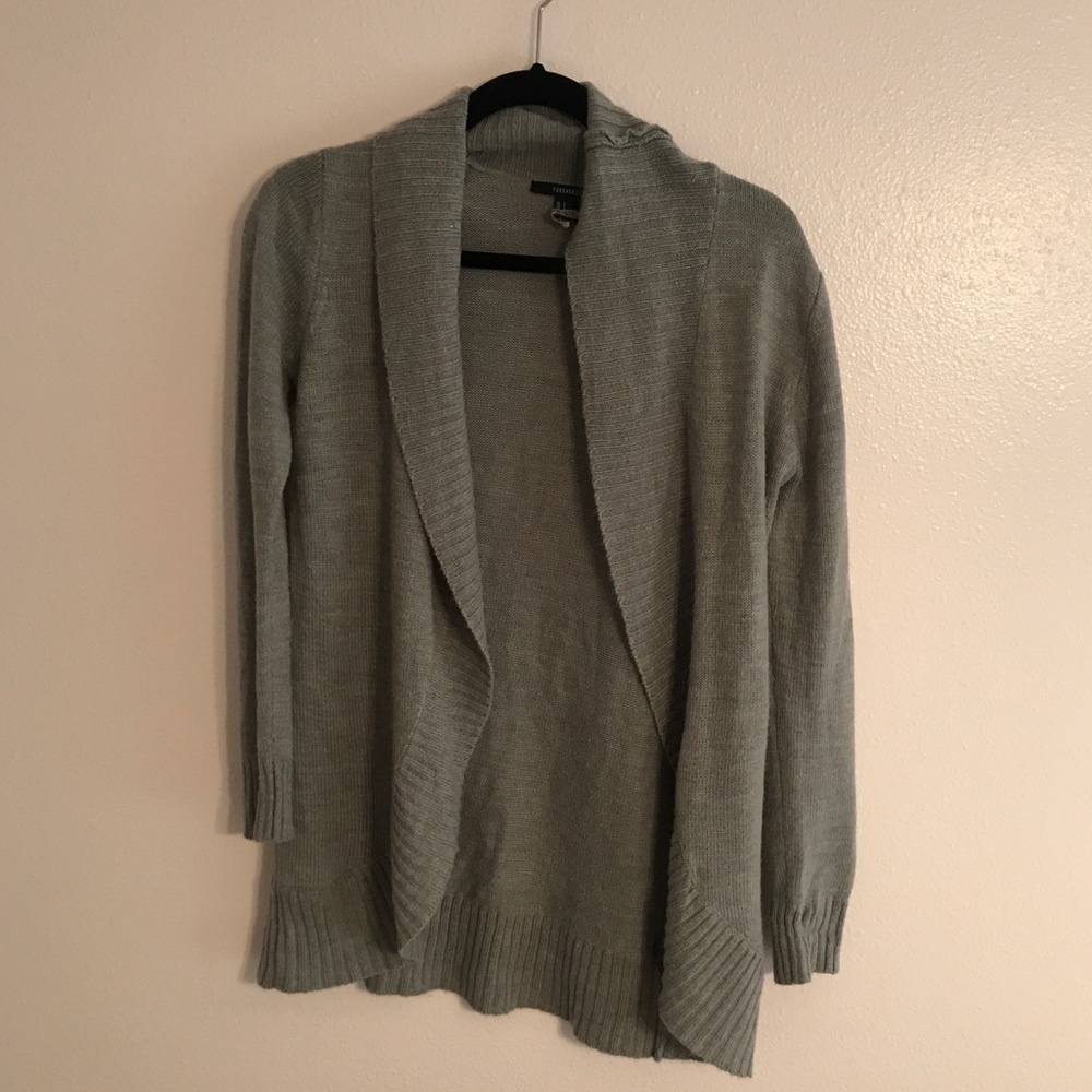 Gray sweater cardigan